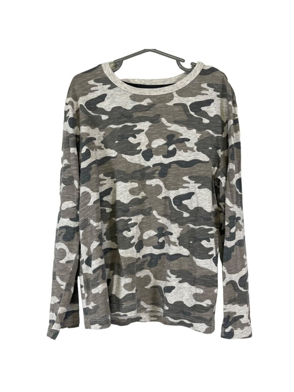 Old Navy Youth Long Sleeve Camo Print Gray M 7/8 Soft Relaxed Fit Pre-Owned